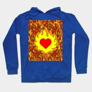 Flames Burning Heart On Fire Hoodie